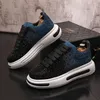 2024 Luxury Fashion Men's Black Blue Rhinestone Platform Shoes Causal Flats Moccasins Male Rock Hip-hop Walking Sneakers 38-44