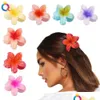 Accessori per capelli Nuove donne Ragazze Nastro carino Colori caramelle Grande fiore Artigli per capelli in plastica Dolce Titolare Clip Forcina Fascia Moda Acc Dhuzc