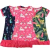 Vestidos da menina Meninas Vestidos Crianças Pijama Vestido Casual Verão Manga Curta Camisola 3D Impressão Criança Roupas Nightdress Comfortabl Dhdye