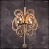 Chandeliers American Industrial Item Type Dining Room Chandelier Retro Northern Nordic Restaurant Hanging Lamp Kitchen Chinese Knot Dhlgj