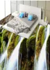 Personnalisé 3D peintures murales de sol HD cascade paysage carrelage peinture chambre salon PVC imperméable à l'eau papier peint autocollant 6453525