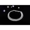 S925 Sterling Silver Chain for Men 10mm Wide High Quality Silver 925 Jewelry Cuban Moissanite Mens Bracelet