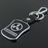 5pcs lot Top Fashion Car Logo keychain For Mitsubishi Metal Leather Keyring Key Chain ring Llaveros Chaveiro Car Emblem key holder289O