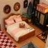 Arkitektur/DIY House Baby House Kit Mini DIY Production 3D Puzzle Assembly Building Model Toys Home Bedroom Decoration With Furniture Wood Hantverk