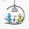 Objetos decorativos estatuetas dia dos namorados novo suncatcher cor arte janela pingente casal presente decorativo t240306