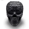 Decorative Objects Figurines New Halloween Personalized Skull Head Skull Makeup Brush Holder Pen Holder Decoration Home and Room Decoration Ornaments T240306