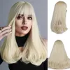 Haarperücken, synthetische innere Schnalle, lockige platinblonde Perücke für Frauen, natürlich, weich, weiblich, mit Pony, Cosplay, Lolita, Party, 240306