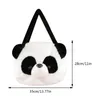 Schoudertassen Damestas Zwart Wit Leuke Cartoon Panda Crossbody Ritsen Tote Zacht en comfortabel Pluizig speelgoedcadeau voor meisje