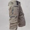 Men's Shorts Stylish Short Pants Mid Waist Summer Cargo Sweat Absorbing Zipper Pocket