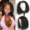 Hair Wigs Kinky Curly Short Bob Human Hair Wigs 13x4 Transparent Lace Front Wigs For Women Human Hair Remy T part Curly Soft Bob Wig 240306