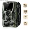 Jaktkameror Hunting Cameras 20MP 1080P Hunting Trail Camera Night Vision IP65 Vattentät kamera Foto Trap HC801A Wildlife Monitoring Q240306