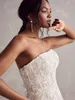 Elegante sereia vestido de casamento sem alças mangas removíveis vestidos de noiva apliques varredura trem vestidos feitos sob encomenda de novia