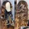 Lace Wigs Ombre Highlight Wig Brown Honey Blonde Colored Wavy Hd Whole Lace Front Human Hair Wigs Straight Fl 360 Frontal Remy Drop D Dhznx