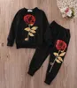 Verkaufe Frühling Unisex Kleidung Designer Mädchen Trainingsanzug Boutique Kinder Rose Pailletten Print Hoodies Hose Kleinkind Kind Kleidung Set 37Y Y4055502