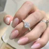 Anello di designer 925 Sterling Silver Square Diamond Promise Anelli a fedi nuziali per le donne gioielli da sposa con scatola