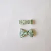 Hair Accessories 2PCS Children's Bow Clip Cotton Bangs Hairpins Sweet Princess Embroidered Baby Floral Clips Purple Pink Khaki Green