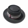 Klasyczna, szeroka, szeroka wełna wełniana czapka Fedora kapelusz z kolorową wstążką w stylu retro poczuł panama hat217q