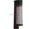 Kurtyna świąteczne okno Red Green Plaid Cotton and Line Curtains American Retro Country Style Valance for Kitchen 240115 Drop Deli Dhkhk