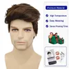 Hair Wigs Short Male s Synthetic Wig for Men Straight Natural Looking Brown Cosplay Costume Party Halloween Daily Use 240306