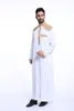 Etnik Giyim Suudi Müslüman Erkekler Kaftan Cüppes Pakistan Geleneksel Uzun Kollu Thobe Arap Abaya Eid Türk Elbise Dubai İslam