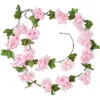 Decorative Flowers Garden Decoration Fake Blossoms Garland Ivy Hanging Vine Green Leaves Beautiful Decor Artificial Cherry Flower