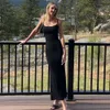 Элегантное облегающее платье макси женское лето 2024 без рукавов с открытой спиной сексуальные наряды вечерние клубные сарафаны черные платья на день рождения одежда