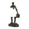 Le voyageur Bronze Statue Sculpture abstraite célèbre voyage moderne homme mâle en laiton Figurine à collectionner Vintage Art décor à la maison 2109766512