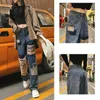 Women's Jeans Women Vintage Girl Fashion Harajuku Baggy Pants Ripped Hole Denim Trousers Femme Summer Streetwear Wide Leg