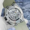 Montre Movement Watches AP Watch Royal Oak Offshore 26420So Smoked Desert Yellow Ceramic Ring Precision Steel Material Timing Funktion Mens Watch 43mm Complete Set