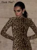 Dresses Sexy Leopard Print Dress Women Bodycon Long Sleeve Oneck Maxi Female Dresses 2024 Sping Summer Fashion Ladies Vestidos