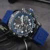 Brei 1884 Luxury Men's Watch Quartz Endurance Pro Avenger Chronograph 44mm Watches Flera färger Gummi män klockor armbandsur safir kronograf