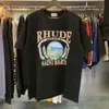 Rhude T-shirt Mens T Shirt Designer T Shirt Rhude Tee Workout Shirts For Men Oversize T Shirts TEE T-shirt 100%Cotton Rhude Tshirts Vintage Short Us Size 8093