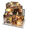 Arkitektur/DIY House Doll House With Dust Cover Casa Miniature DIY träghouse Miniatures Children Toys Girl Birthday Presents Diorama 1 24 M2132Z