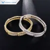 Tianyu op maat gemaakte sieraden massief gouden armband kleurloze moissanite armband voor vrouwen