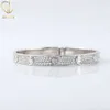 High Quality Trendy Fine Jewelry Wholesaler Pave Set Round Cut VVS Moissanite Diamond Open Lock Bangle For Men Women