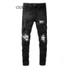 Denim Amirs Jeans Pantalons de créateur Homme Automne 2024 Été Nouveau Patch Cassé Mode High Street Slp Slim Fit Mâle UKCW