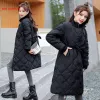 Parkas New Down Parka Women Parkas Winter Jacka Woman 2023 Nya high quiltade jackor plus storlek 3XL Bomull Kvinnlig Slim Overrock