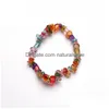 BEADED NEW NEW 7 Chakra Charm Natural Stone Gravel Bangle for Women 남자 남성 커플 치유 nce 팔찌 패션 보석 선물 선물 드롭 배달 je dhqnw