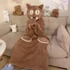 Women's Sleepwear Women Pajamas Night Dress Cartoon Sea Lion Funny Nightgown Robes Femme Household Winter Thick Hooded Night-robe Soft Warm