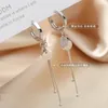 Dangle Earrings Fashion Simple Disc Long Tassel Elegant Girl Charm Jewelry Anniversary Girlfriend Gift