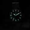 Horloges 38 mm echappement tijd tweede vegen quartz horloge zandstraal shell super lichtgevend 100 m waterdicht reloj hombre drop