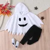 Conjuntos de roupas 0-5y bebê halloween outfits meninas meninos criança fantasma impressão manto hoodies calças compridas crianças roupas de outono