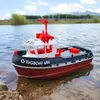 Jikefun 686 RC Boat 2.4G 172 kraftfull dubbelmotor Lång räckvidd Trådlös elektrisk fjärrkontroll Tugboat Model Toys for Boys Gift 240223