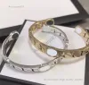 braccialetto di gioielli firmatiBangles Designer unisex Bracciale in cristallo di acciaio inossidabile di alta qualità con lettere Bracciale color oro per coppia di gioielli cubani