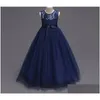 Sukienki dziewczynki sukienki dla dziewcząt specjalne oferty Bowknot ozdobioną długą dziewczynę sukienkę/dziecięcą sukienkę/księżniczka sukienka DH7ok