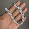 Anpassad Hiphop -kedja isad ut 18K Yellow/Rose/White Gold AU750 Moissanite Diamond Cuban Link Armband för män