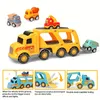 Temi Die-Casting Transport Truck Toy Car Engineering Vehicle Mixer Transport Truck Model Set Childrens Education Boy Toy 240229