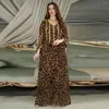 Ethnic Clothing Leopard Diamonds Diamenty luźne damskie sukienka moda muzułmańska damska Jalabiya Ramadan arabska wysoka wysokiej jakości ubrania żeńskie