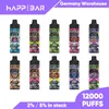 Original Happ Bar Puff 12000 engångsvapen E Cigarett Puff Vape Disponible Puff 9000 uppladdningsbart batteri 2% 5% Vape Pen Kit Förfylld vagnar POD 12K