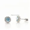 Stud New Trendy Fashion 925 Sterling Sier White Gold Plated 0.5Ct Blue Moissanite Studs Earrings Nice Gift Drop Delivery Jewelry Earr Dhfdl